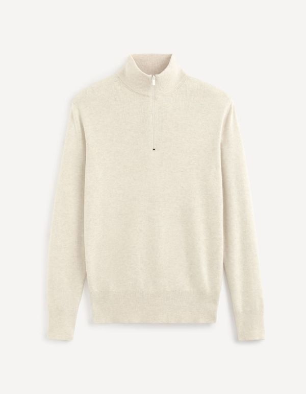 Pull col montant zippé soft touch