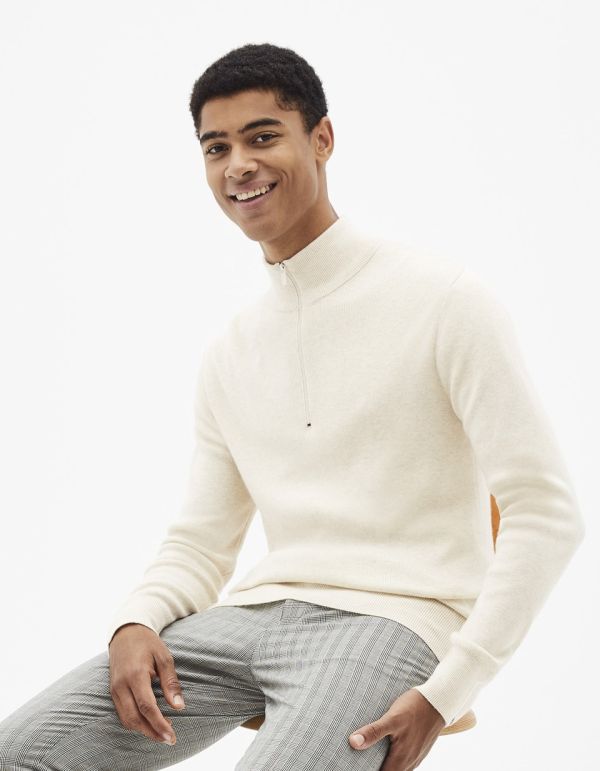 Pull col montant zippé soft touch