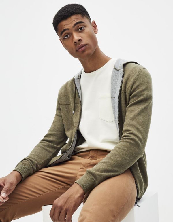 Cardigan à capuche bicolore SUPIMA