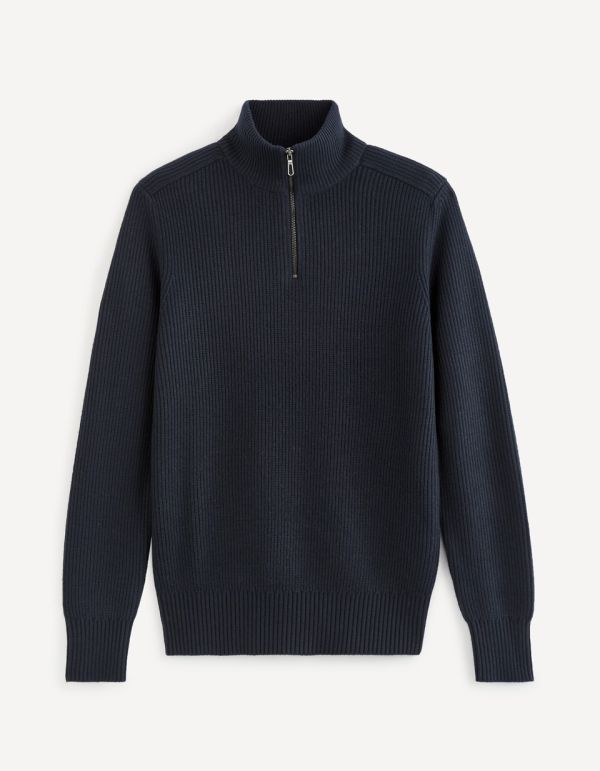 Pull col montant coton mélangé