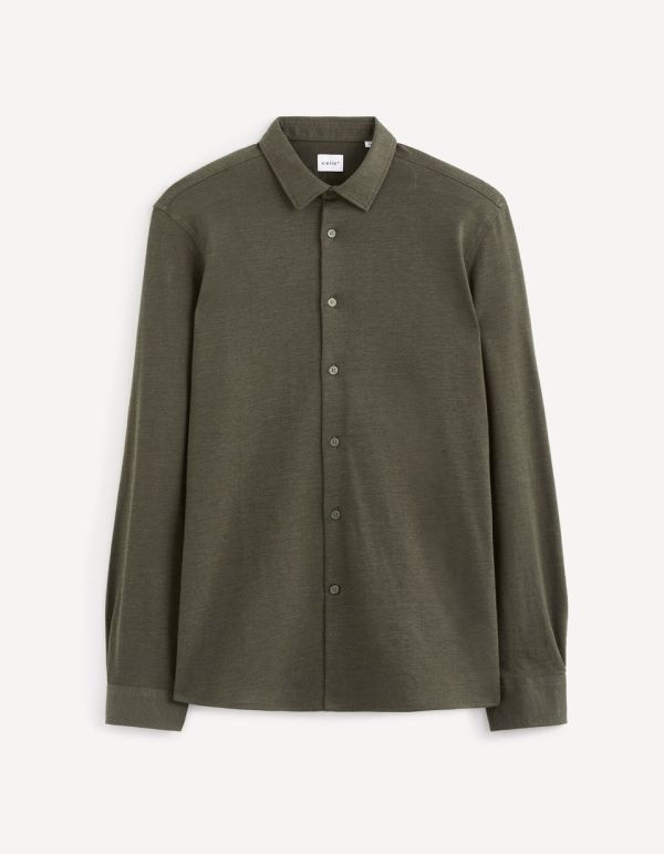 Chemise slim 100% coton maille piquée