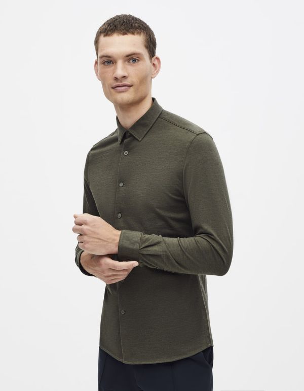 Chemise slim 100% coton maille piquée