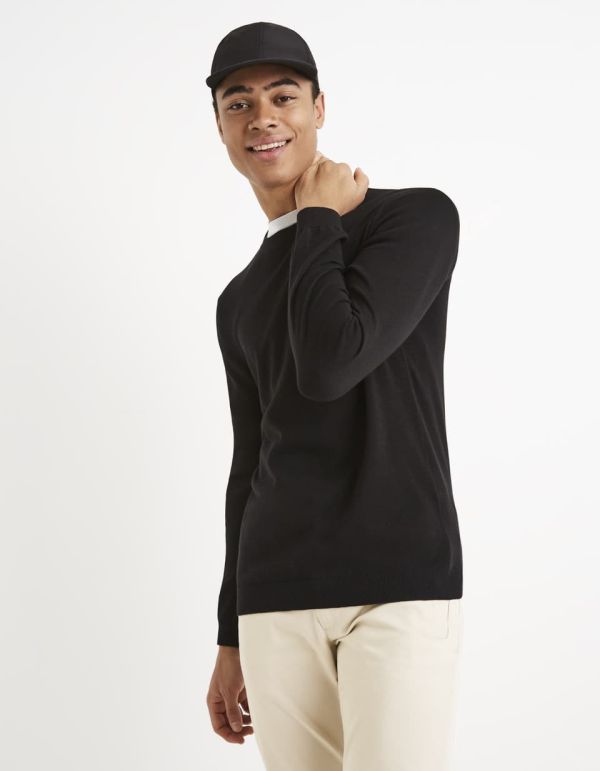 Pull col rond coton supima