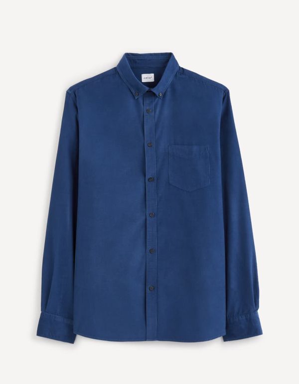 Chemise slim 100% coton en velours