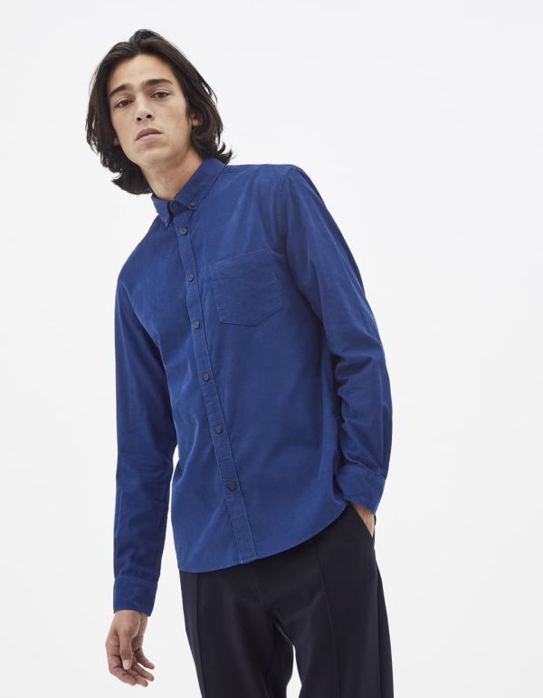 Chemise slim 100% coton en velours