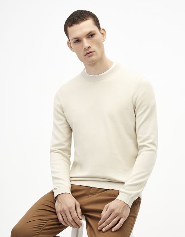 Pull col rond coton supima