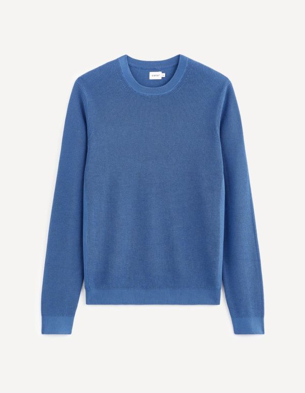 Pull col rond 100% coton
