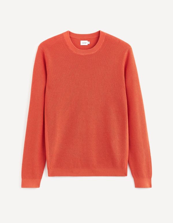 Pull col rond 100% coton