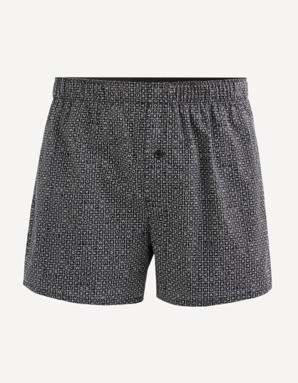 Caleçon popeline de coton supima motif zigzags