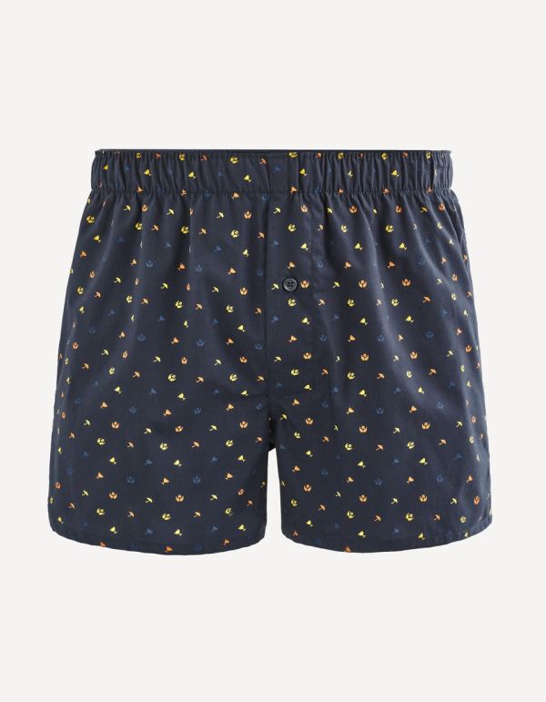 Caleçon popeline de coton supima motif pictos