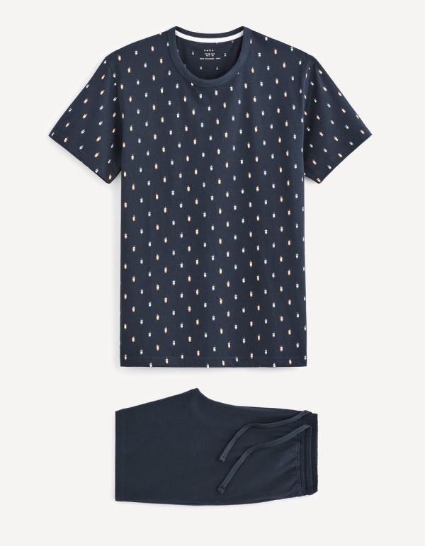 Pyjama manches courtes et short coton organique