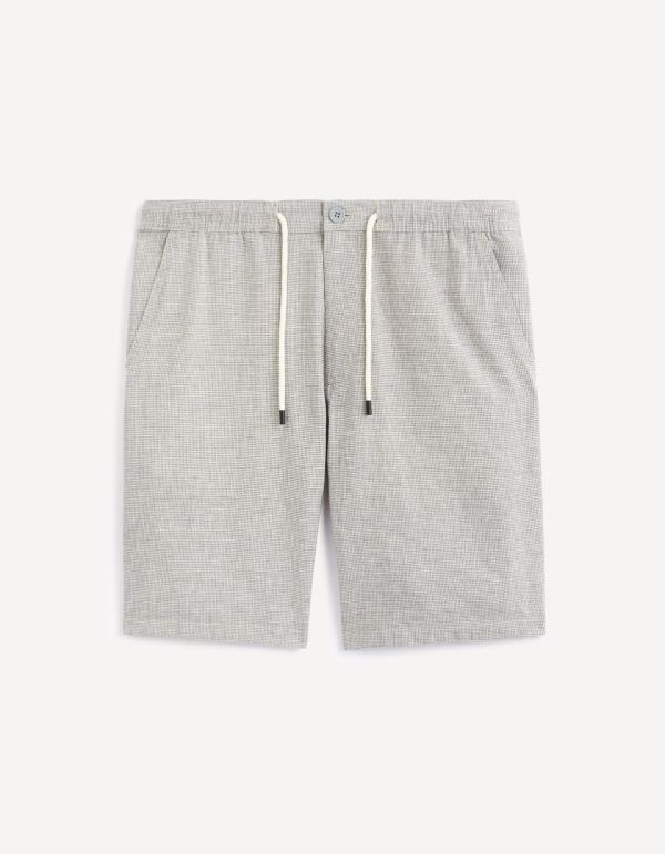 Bermuda chino lin mélangé avec cordon