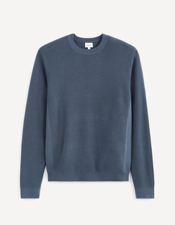 Pull col rond 100% coton