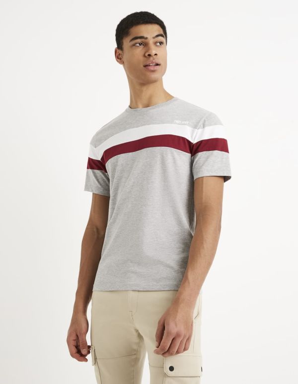 T-shirt col rond coton mélangé