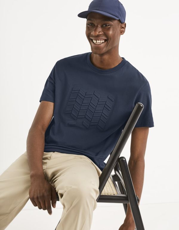 T-shirt col rond coton mélangé