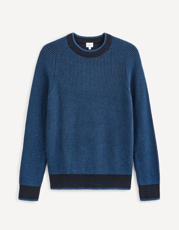 Pull col rond en coton mélangé