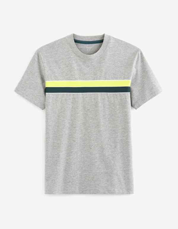 T-shirt col rond en coton mélangé