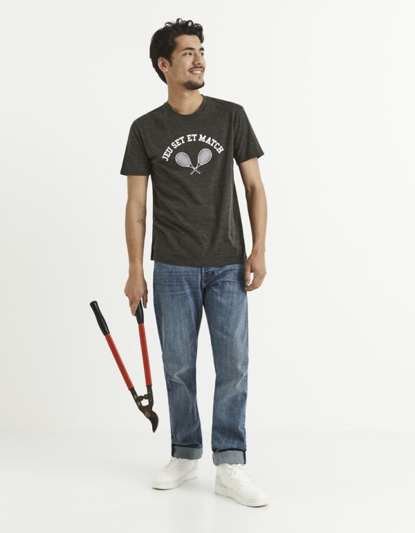 T-shirt col rond coton mélangé