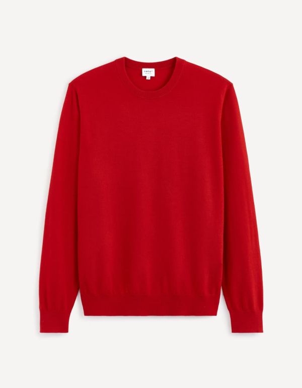 Pull col rond 100% laine mérinos extra fin