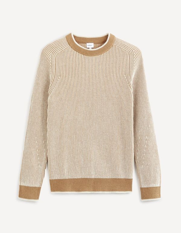 Pull col rond en coton mélangé