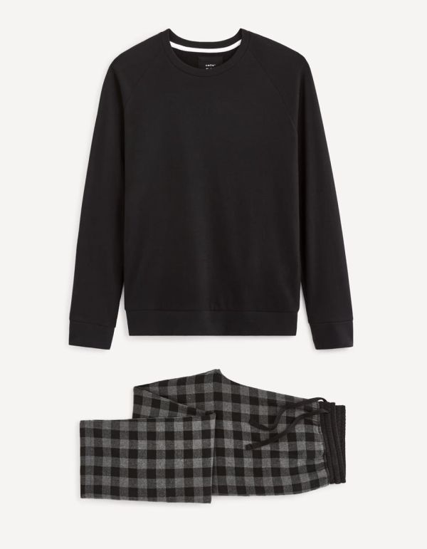 Pyjama sweatshirt et pantalon coton