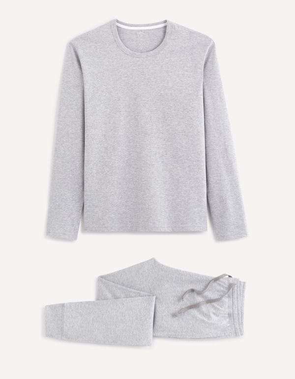 Pyjama manches longues et jogging 100% coton