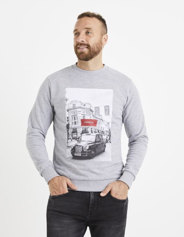 Sweat col rond en coton mélangé