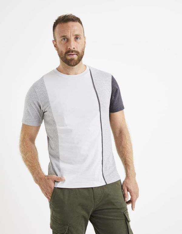 T-shirt col rond coton mélangé