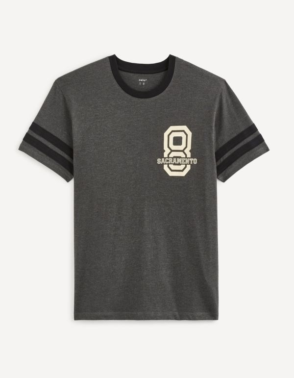 T-shirt col rond coton mélangé