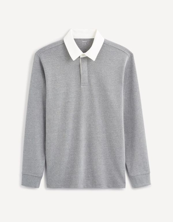 Polo piqué manche longues 100% coton