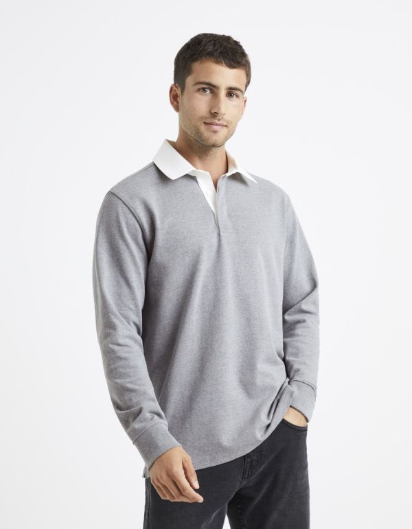 Polo piqué manche longues 100% coton