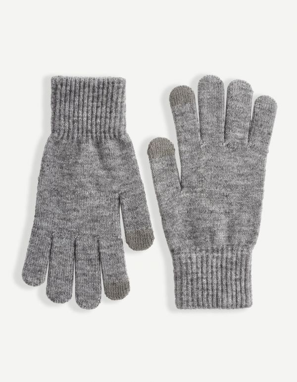 Gants en maille tactile grey mel Celio Tunisie