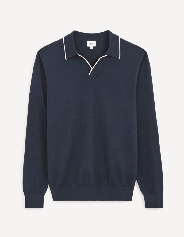 Pull col polo coton majoritaire