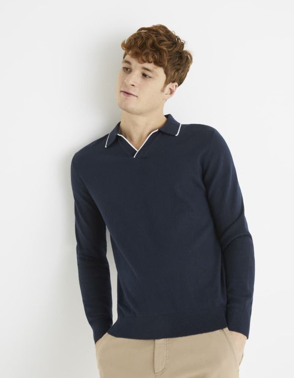 Pull col polo coton majoritaire