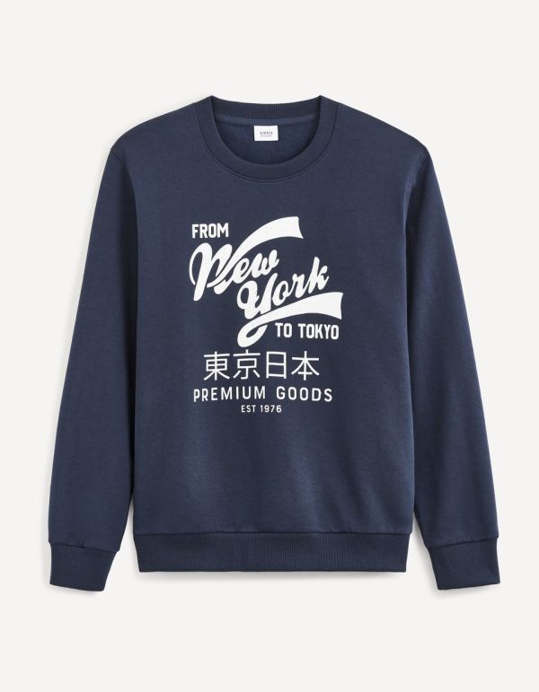 Sweat col rond en coton mélangé