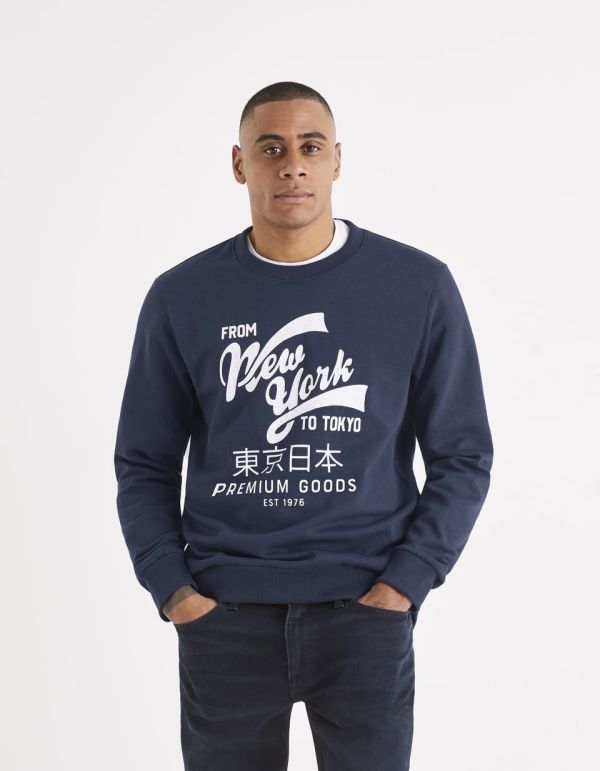 Sweat col rond en coton mélangé