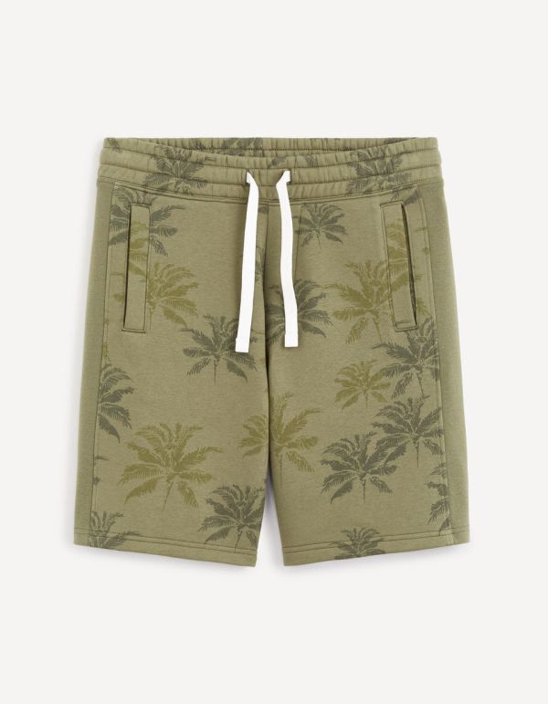 Bermuda taille élastiquée en coton mélangé