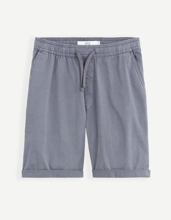 Bermuda taille élastiquée coton stretch