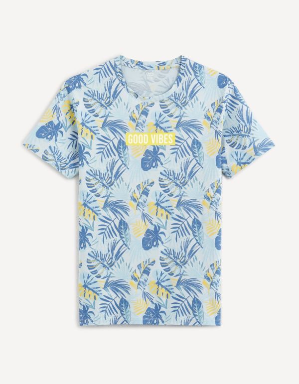 T-shirt straight col rond 100% coton