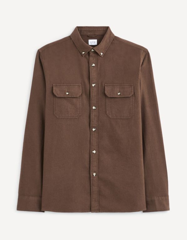 Chemise flanelle 100% coton - marron