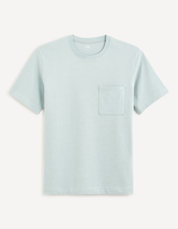 T-shirt col rond 100% coton - bleu