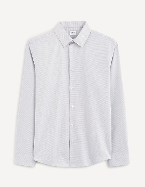 Chemise slim 100% coton - gris