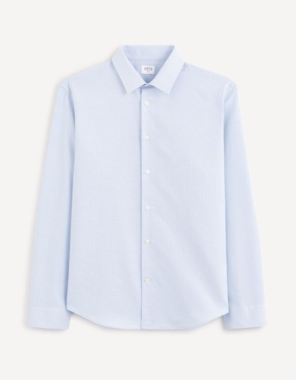 Chemise slim 100% coton - bleu ciel