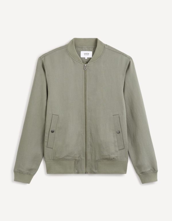 Bomber mélange lyocell et lin - kaki clair