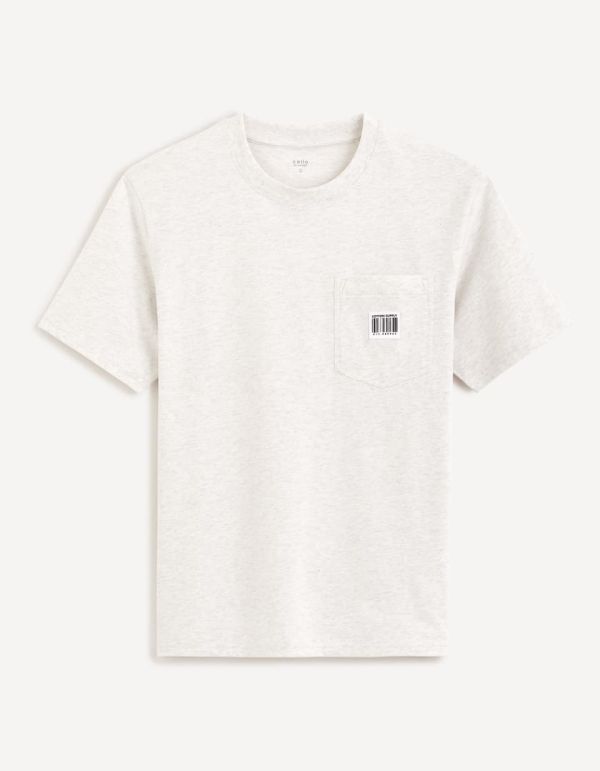 T-shirt col rond coton mélangé - gris