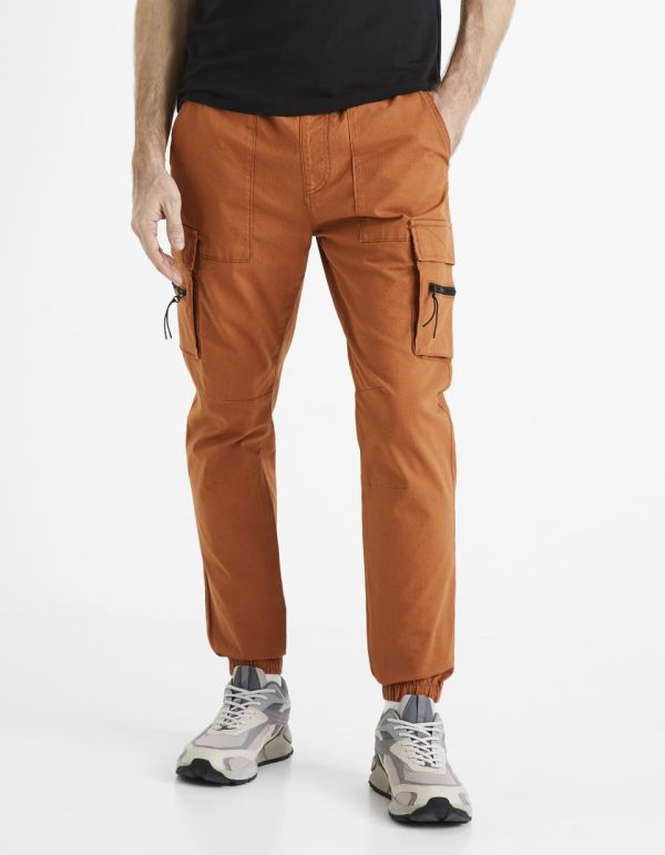 Pantalon cargo en coton stretch - OCRE