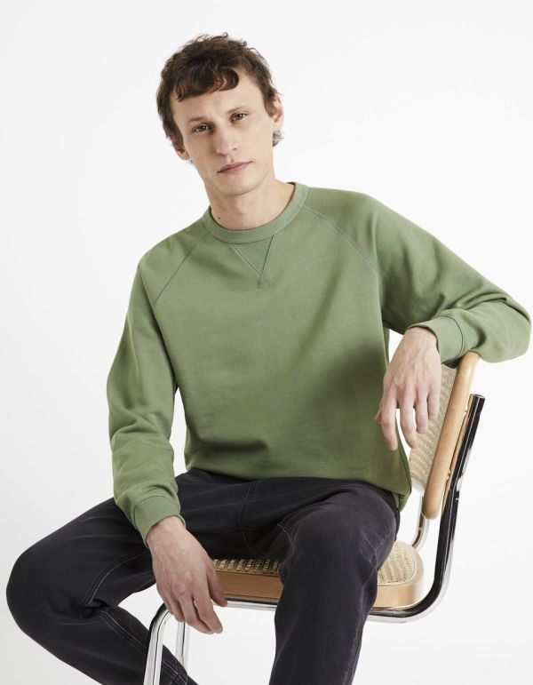 Sweat col rond - olive