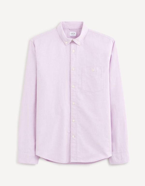 Chemise regular oxford 100% coton - mauve
