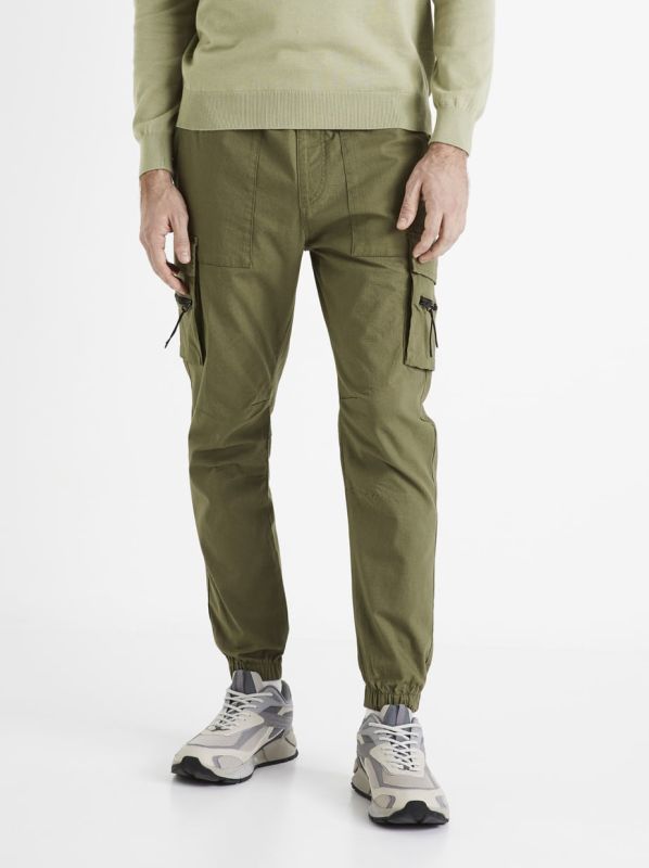 Pantalon cargo en coton stretch - KAKI