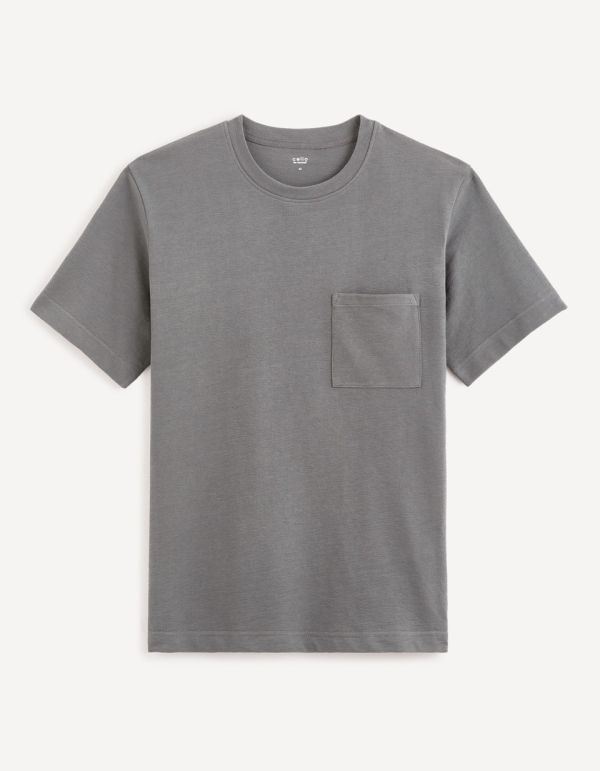 T-shirt col rond 100% coton - anthracite